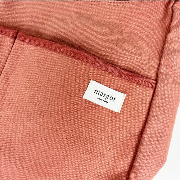 Margot New York Canvas Shoulder Bag Salmon Terracota *FLAW-zipper* - Picture 3 of 6